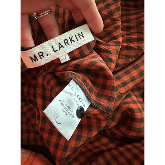 MR. LARKIN Checkered Burnt Orange Balloon Sleeves Maxi Dress - Picture 10 of 10